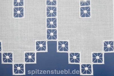 Moderne Kurzgardine Scheibengardine Schneeballspitze zeitlos 58 cm