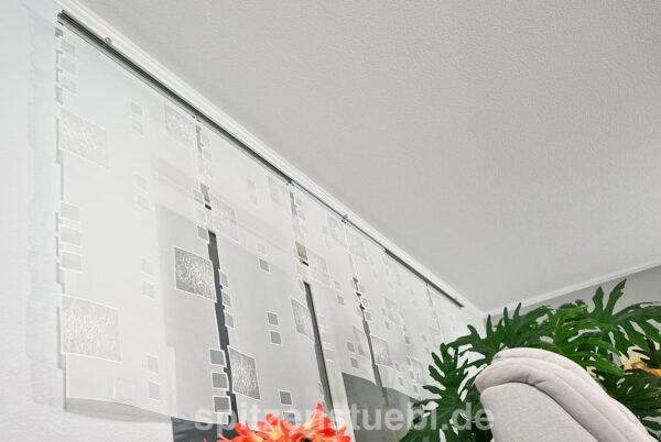 Flächenvorhang Fensterbehang Schneeballspitze modern Beispielfoto