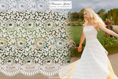 Brautspitzen und Spitzenstoffe für Brautkleider aus hochwertiger Plauener Spitze Meterware mit Bogenkante online kaufen