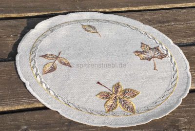 Gestickte Tischdecken Plauener Spitze Deckchen Herbst 30cm