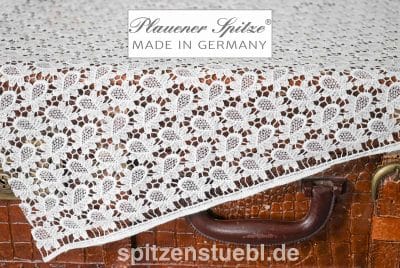 Meterware Spitzenstoff weiss aus Baumwolle in bester Qualität aus Plauener Spitze