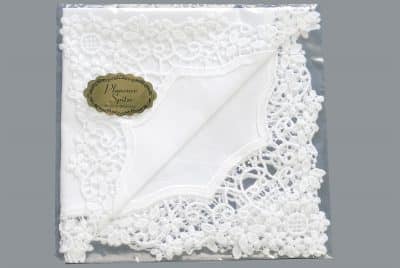 Plauener Spitze Taschentücher Spitzentaschentücher weiß Baumwolle zur Kommunion oder Hochzeit