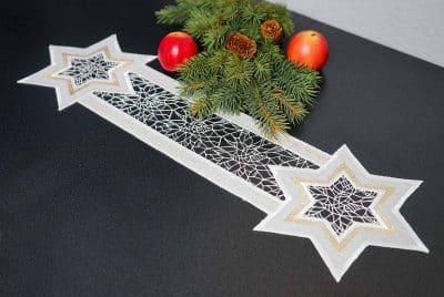 Tischband zu Weihnachten aus Plauener Spitze