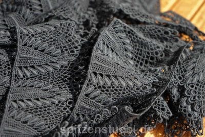 Spitzenborten schwarz Meterware Spitzenband Baumwollspitze
