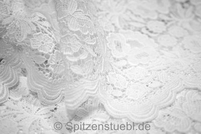 Spitzenstoff Baumwolle Meterware Brautkleid weiß aus Plauener Spitze