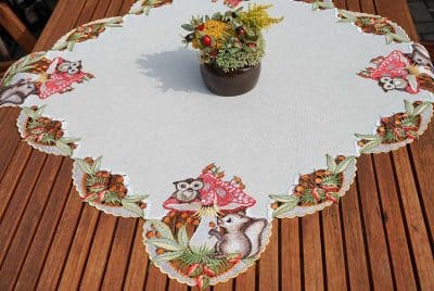 Tischdecke Plauener Spitze Herbst 80x80 cm
