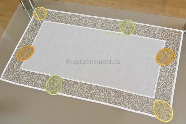 Moderne Tischdecken zu Ostern aus Plauener Spitze