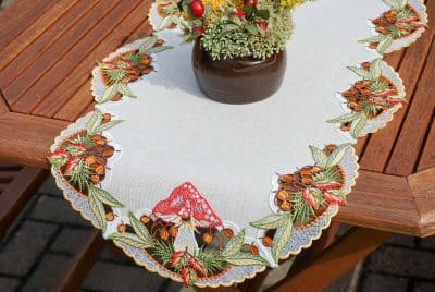 Tischläufer Plauener Spitze 40x90 cm Herbst