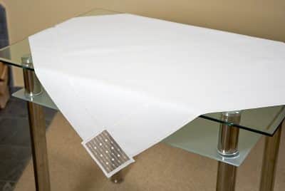 Moderne Plauener Spitze Tischdecke 85x85 cm