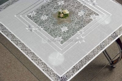 Moderne Tischdecke zu Weihnachten silber 60x60 cm