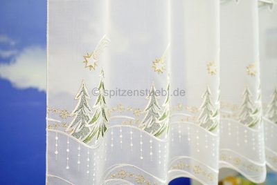 kurzgardine weihnachten tannen im schnee 41x80 cm