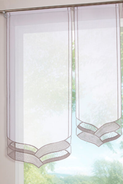 Moderner Fensterbehang Magda 40 cm und 60 cm, Plauener Spitze, 2 Breiten und Farben
