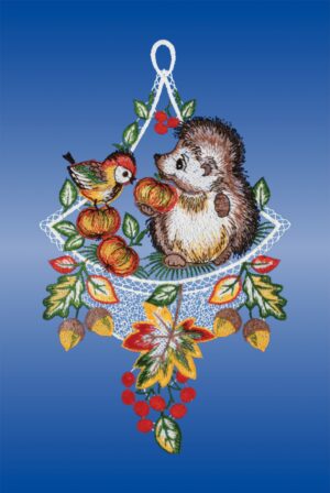 plauener spitze fensterbilder igel und vogel 2372 c1
